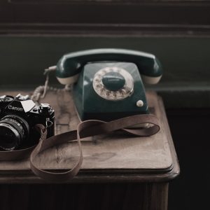 vintage phone and camera